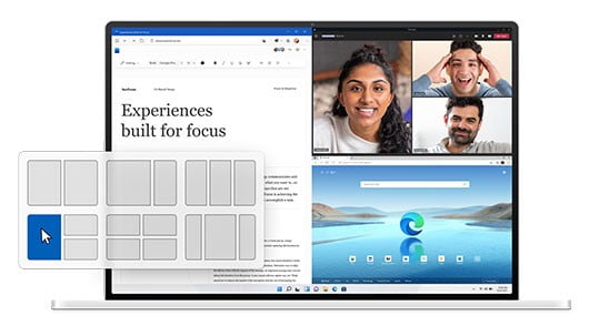 Windows 11 ufficiale - Snap Layouts