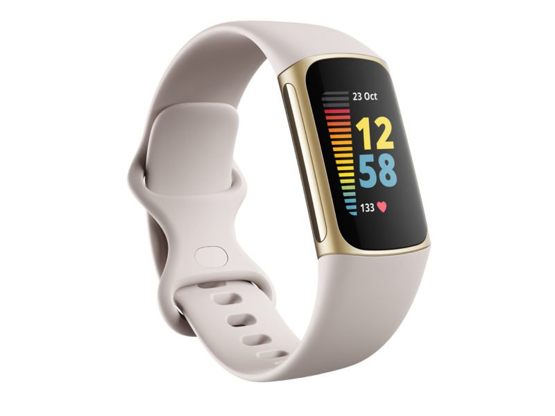 fitbit charge 5 braccialetto per rilevamento di attivita oro bianco fb421glwt