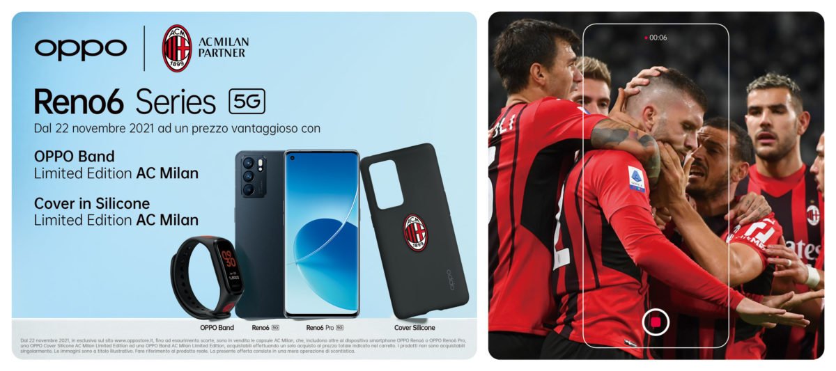 OPPO Reno 6 Series arriva anche in edizione limitata AC Milan 4 La OPPO Reno6 Series si tinge di rossonero