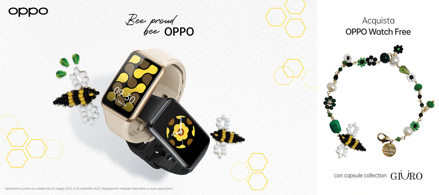 Da OPPO arriva la Capsule Collection GIÜRO X OPPO per celebrare la giornata delle Api 2 Giuro x OPPO Watch Free