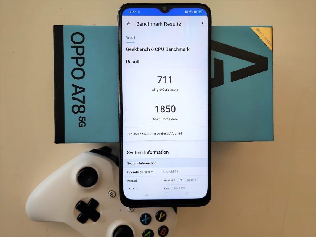 oppo a 78 5g geekbench