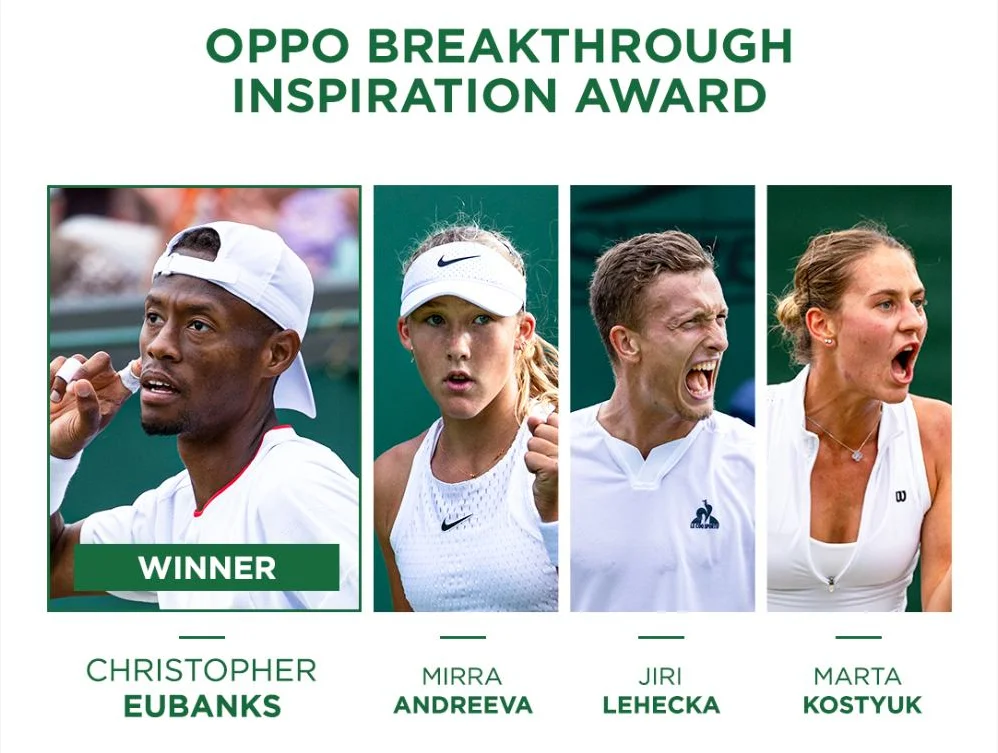 OPPO BREAKTHROUGH INSPIRATION AWARD: a Wimbledon 2023 vince Christopher Eubanks 4 screenshot lion.app .box .com 2023.07.14 18 52 50