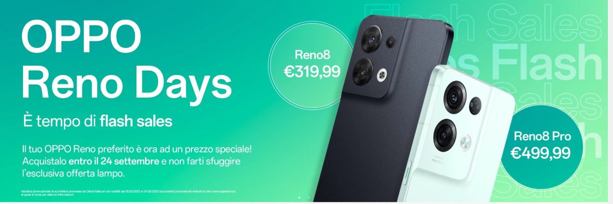 OPPO RENO DAYS: gli smartphone RENO sono in offerta per tutto Settembre 3 oppo days reno10