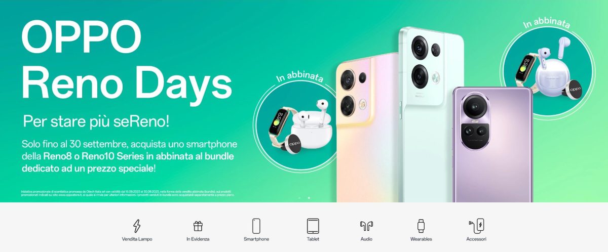 OPPO RENO DAYS: gli smartphone RENO sono in offerta per tutto Settembre 2 oppo days reno10 2