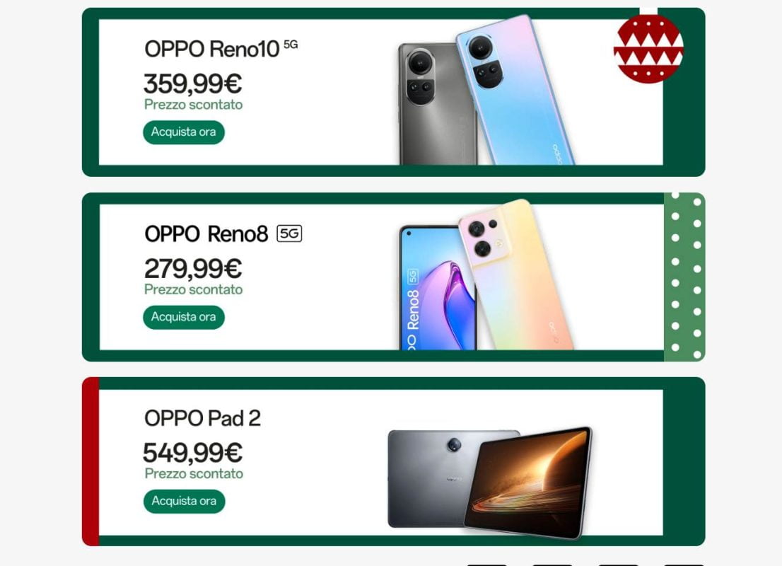 OPPO XMAS PROMO: continuano le offerte fino al 25 DICEMBRE sull'ecosistema OPPO 2 screenshot www.oppostore.it 2023.12.13 11 30 11