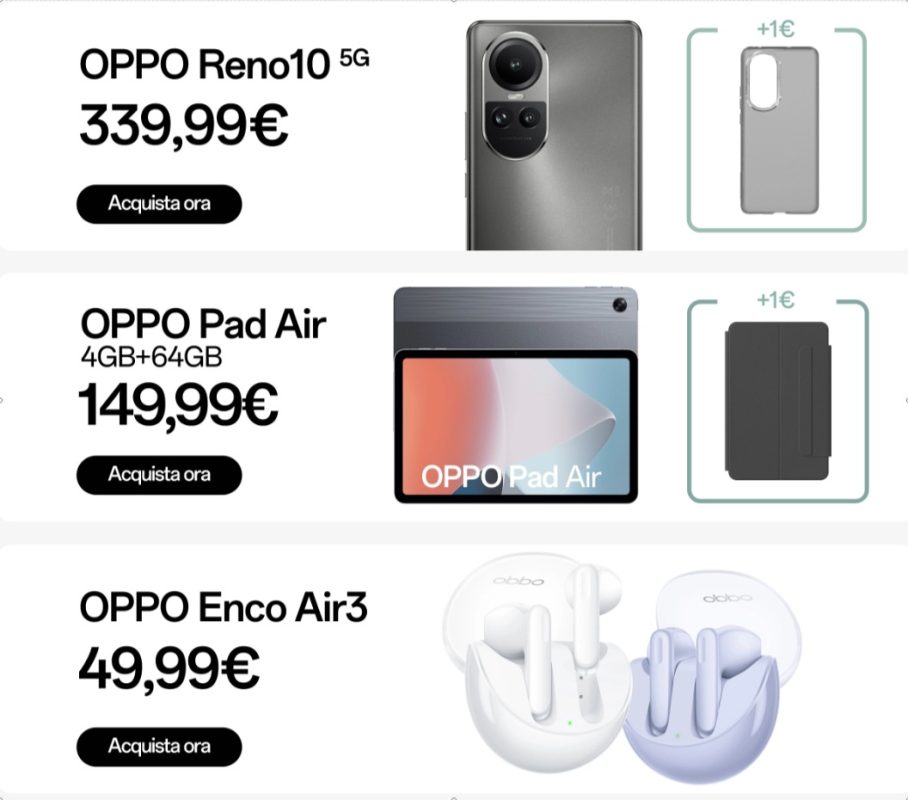 Offerte smartphone cellulari e accessori OPPO Store Italia