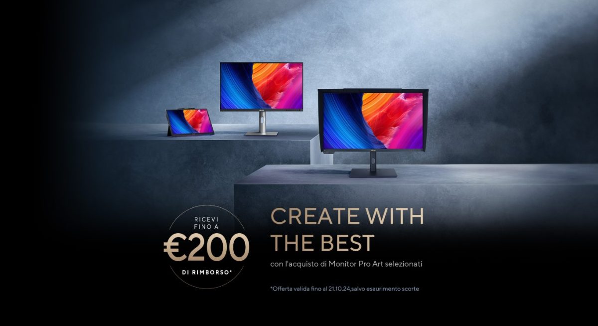 ASUS: Cashback fino a 200€ sulla gamma monitor PROART 2 2024 ProArt Cashback 3 Media
