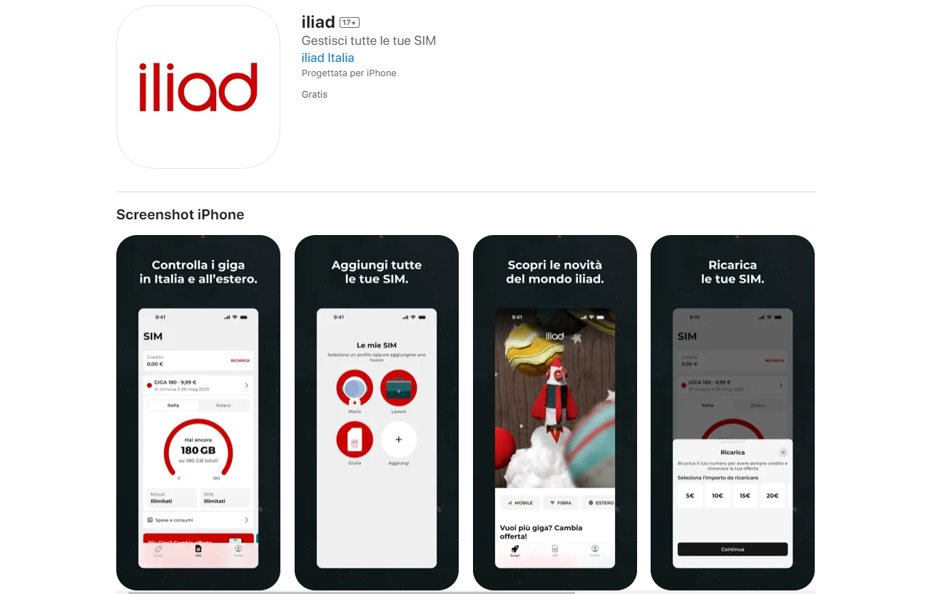 iliad su App Store 01 30 2025 04 00 PM