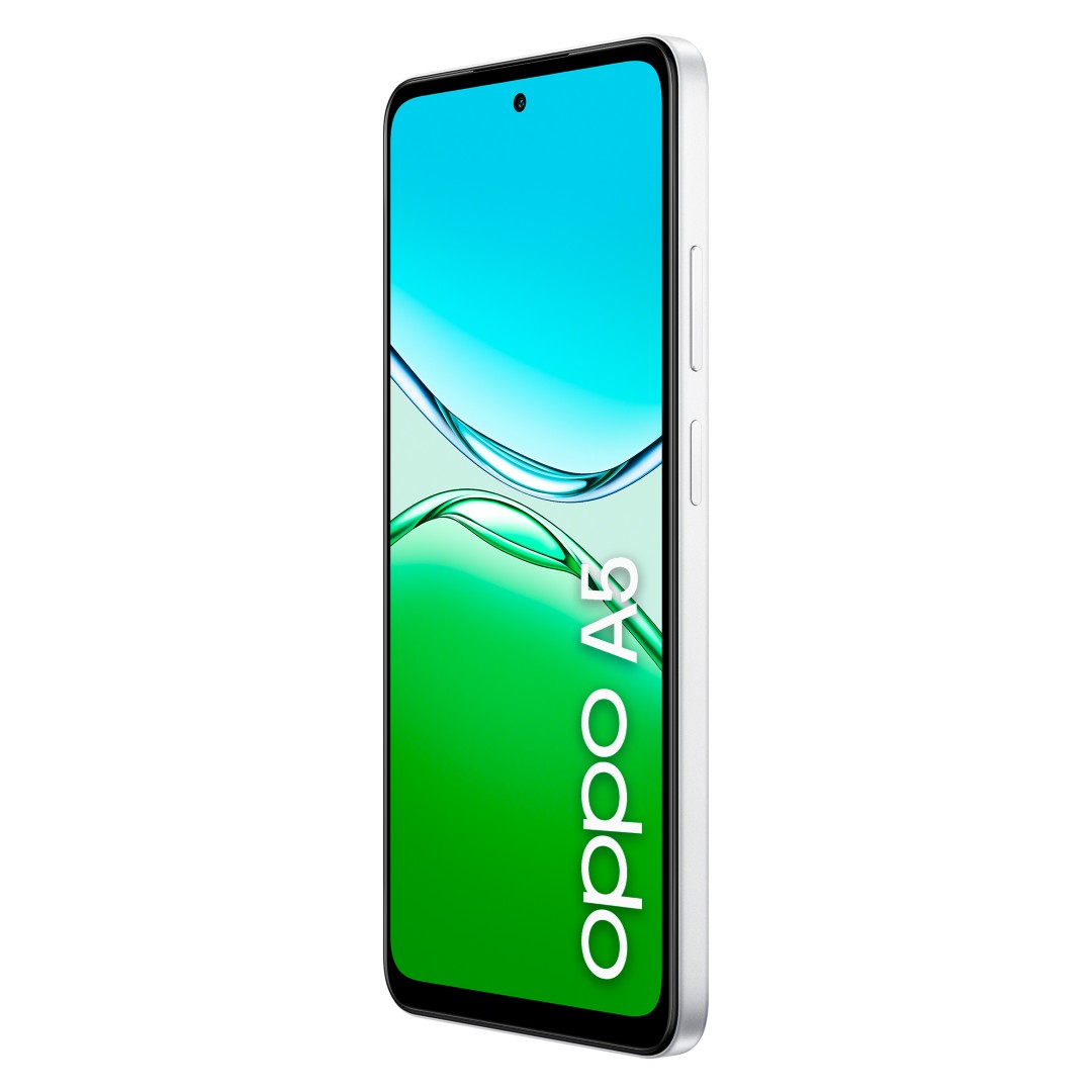 OPPO amplia la Serie A: arrivano i nuovi OPPO A5 4G e OPPO A5X 2 OPPO A5 4G MistWhite 45FrontRight Logo 02